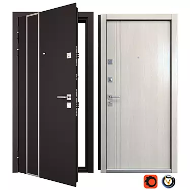 Tower Entry Metal Door: Your Frame 3D model image 1 