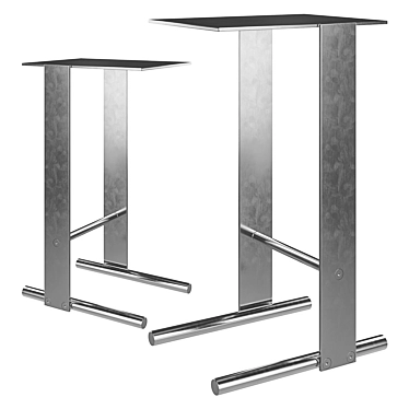 Minimalist Chrome Side Table 3D model image 1 