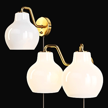 Elegant and Versatile Wall Lamps: Louis Poulsen VL Ring Crown Wall 1 and 2 3D model image 1 