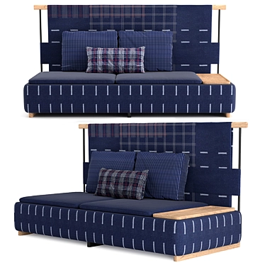 Indigo Oak Lan Sofa 3D model image 1 