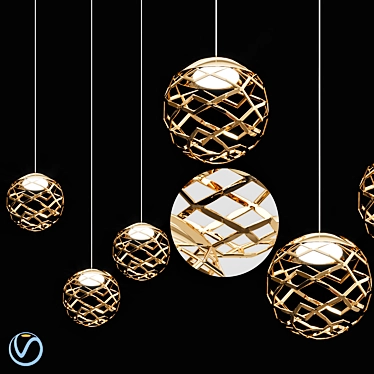 Elegant Cluster Pendant Light 3D model image 1 