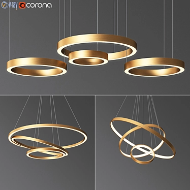 Modern Circle Ring Chandelier 3D model image 1 