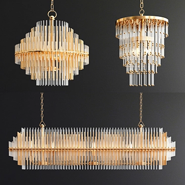 Elegant Emile: Rh Chandelier Collection 3D model image 1 