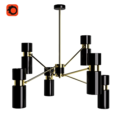Elegant Gold and Black Pendant - Edgar 3D model image 1 