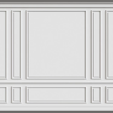 Elegant 3D Wall Moulding 3D model image 1 