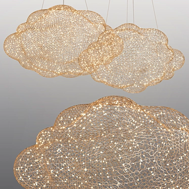 Ethereal LED Cloud Chandelier 3D model image 1 