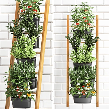 Vertical Garden Collection: Exotic Houseplants & Herbs 3D model image 1 