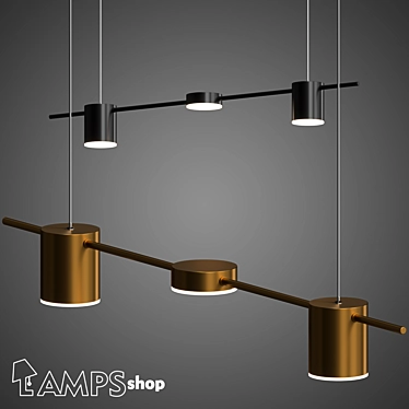 Sleek Chandelier Sticks 3D model image 1 