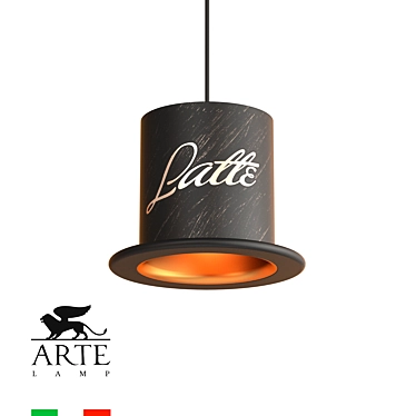 Capello Pendant Lamp: Black & Gold Metal 3D model image 1 