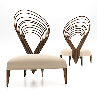 Metal Swirl Occasional Chair 3D model image 1 