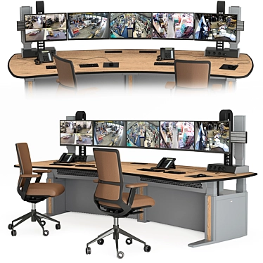 Ergonomic Vertiv Knurr Control Desk 3D model image 1 