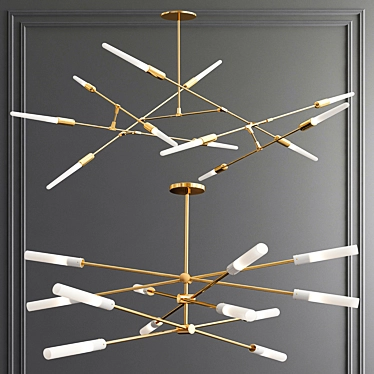 Modern Verve Flute LED Chandelier 3D model image 1 