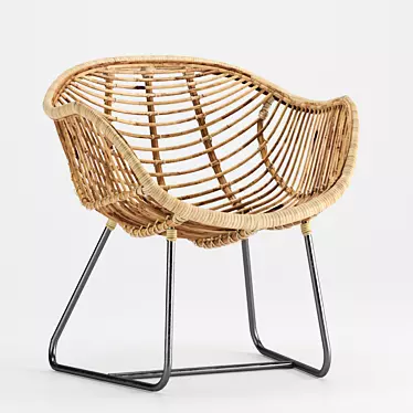 Elegant Rattan Chair 3D model image 1 