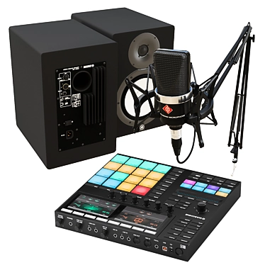 Pro Audio Essentials Set: Yamaha HS8 Monitors, Neumann TLM 102 Mic, Maschine Mixer & TOREX MS RADIO Mic 3D model image 1 