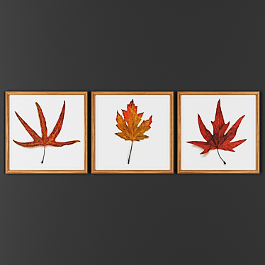 Wooden 3-Picture Frame Set 3D model image 1 