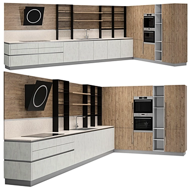 Modern and Sleek Scavolini Kitchen 3D model image 1 