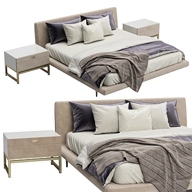 Sleek TULISS Divan Bed 3D model image 1 