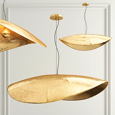 Elegant Brass Pendant Lighting 3D model image 1 