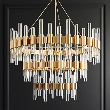 Elegant Haskell 12-Light Decorative Chandelier 3D model image 1 