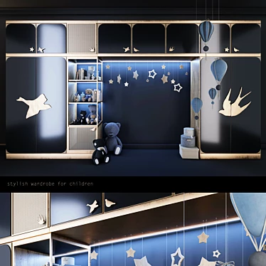 Custom Order Kids Room Wardrobe 3D model image 1 