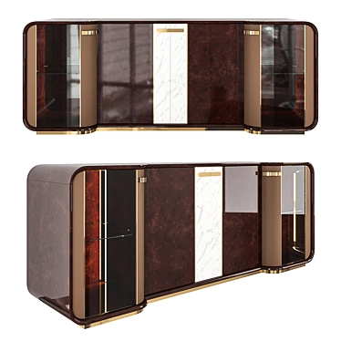 Luxurious Madison Wood Sideboard 3D model image 1 