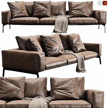 Modern Flexform Lifesteel Sofa 3D model image 1 