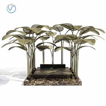 Marble Oasis: Refuge Outdoor Bed 3D model image 1 