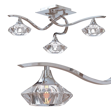 Tesalli III Crystal Chrome Ceiling Chandelier 3D model image 1 