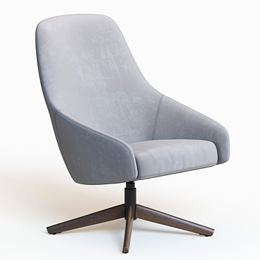 Montis PUK M: Stylish Swivel Armchair with Solid Wood or Aluminum Base 3D model image 1 