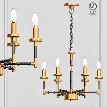 Elegant Crystal Pendant Lighting 3D model image 1 