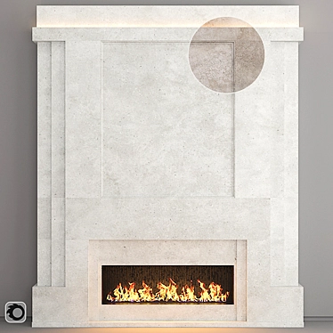 Sleek and Stylish Dual-Model Fireplace 3D model image 1 