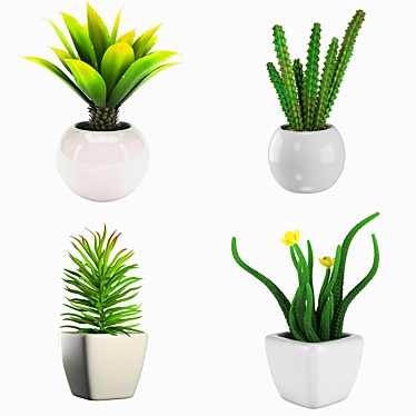 Lush Indoor Greenery Set 3D model image 1 