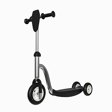 Sleek Kids Black Scooter 3D model image 1 