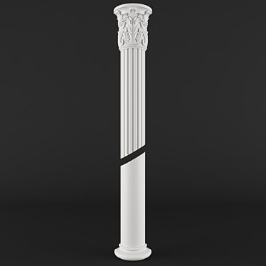 Classic Renaissance Column Medallion 3D model image 1 