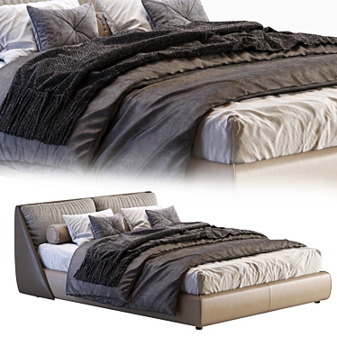 Alivar LAGOON Bed: Contemporary Elegance for Serene Sleep 3D model image 1 