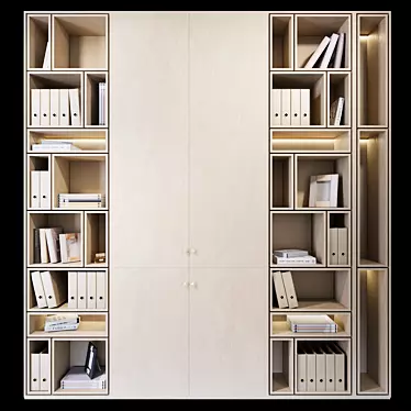 Plywood Wardrobe: Stylish and Spacious 3D model image 1 