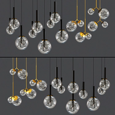 Sleek Ceiling Light Set 3D model image 1 