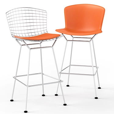 Elegant Wireframe Barstool 3D model image 1 