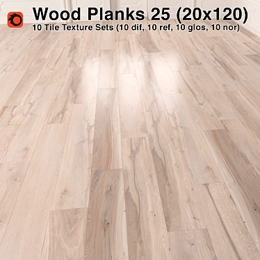 Premium Plank Wood Flooring 3D model image 1 