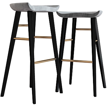 Elegant Kami Bar Stool 3D model image 1 