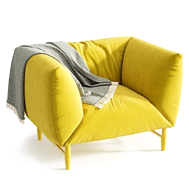 Modern Velvet Accent Chair 3D model image 1 