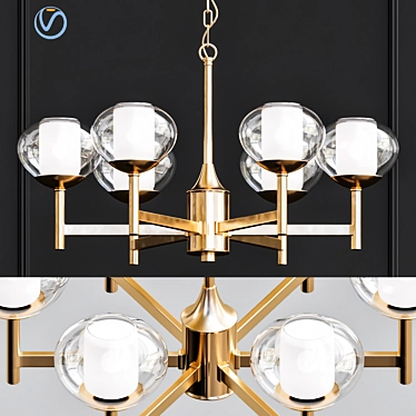 Gilded Modern Pentand Lamp 3D model image 1 