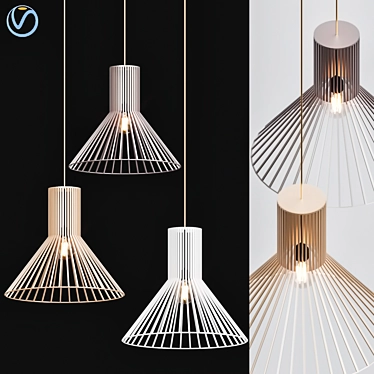 Minimalist Wood Pendant Light 3D model image 1 