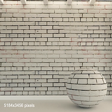 Vintage Brick Wall Texture 3D model image 1 