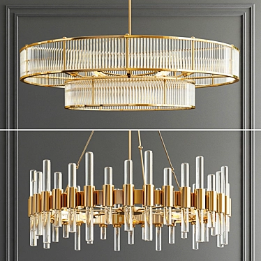 Elegant RH Marais & Haskell Chandelier 3D model image 1 