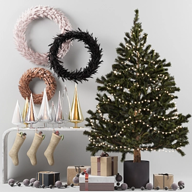 Festive Holiday Decor Set 3D model image 1 