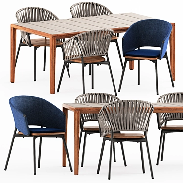 TEKA 173 Table + PIPER 022/122 Chairs by Roda 3D model image 1 