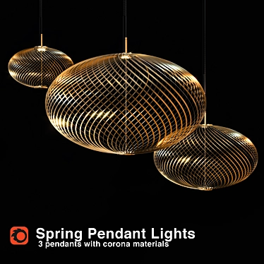 Modern Tom Dixon Spring Pendant 3D model image 1 