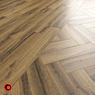 Skogen Brown Wood Floor Tile - High-Quality Textured Material 3D model image 1 