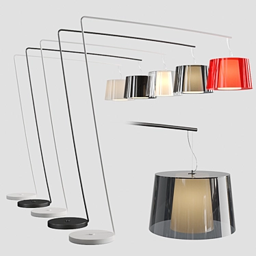Steel Base Floor Lamp 3D model image 1 